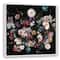 Dramatic Moody Florals White Floating Framed Canvas Wall Art